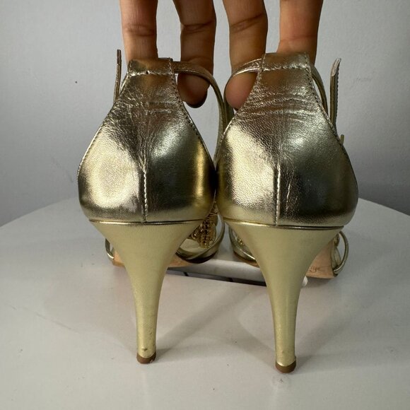 Giuseppe Zanotti Gold Strappy Pumps  Multi-Crystal  Size EU 40 (US 10) - Picture 5 of 9